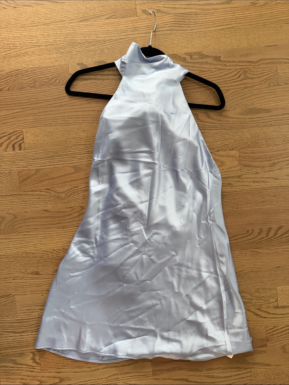 Show Me Your MuMu Light blue Lisa Mini satin backless Halter Dress